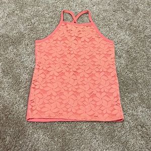 coral pink lace tank top